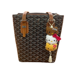 Goyard Mini Vertical Tote Bag - Black & Tan Goyardine (Rare 20cm Size)