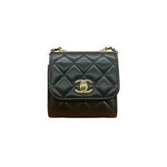 Chanel Mini Trendy CC Flap Bag - Black Lambskin with Gold-Tone Hardware