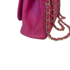 Vintage Chanel Classic Medium Double Flap Bag - Fuchsia Pink Lambskin (26cm)