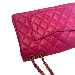 Vintage Chanel Classic Medium Double Flap Bag - Fuchsia Pink Lambskin (26cm)