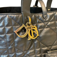 Dior Toujours Medium Bag - Black Macrocannage Calfskin with Gold Hardware