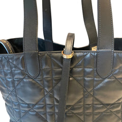 Dior Toujours Medium Bag - Black Macrocannage Calfskin with Gold Hardware