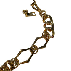Prada Black Jeweled Baguette Bag with Gold Geometric Chain (32cm)