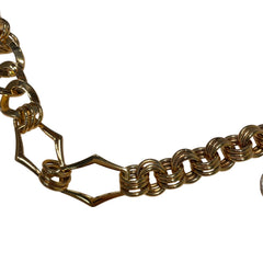 Prada Black Jeweled Baguette Bag with Gold Geometric Chain (32cm)