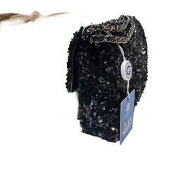 Chanel Mini Flap Bag - Black Floral Sequin & Tweed with Silver Hardware (20cm)