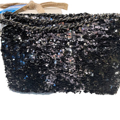 Chanel Mini Flap Bag - Black Floral Sequin & Tweed with Silver Hardware (20cm)