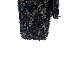 Chanel Mini Flap Bag - Black Floral Sequin & Tweed with Silver Hardware (20cm)
