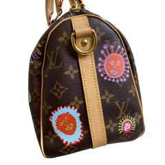 Louis Vuitton x Yayoi Kusama Speedy 25 Bandoulière - "Faces" Monogram - Microchip