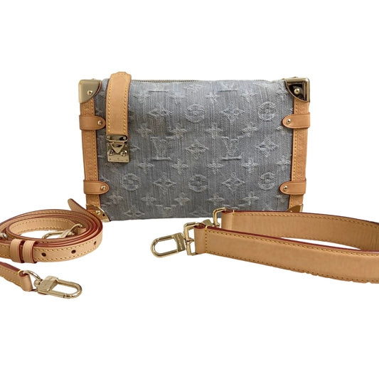 Louis Vuitton Side Trunk MM - Monogram Jacquard Denim (Washed Grey) - Gold Hardware