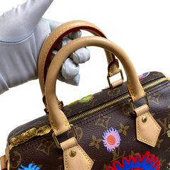 Louis Vuitton x Yayoi Kusama Speedy 25 Bandoulière - "Faces" Monogram - Microchip