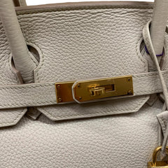 Hermes Birkin 30 White Gold Hardware A Stamp