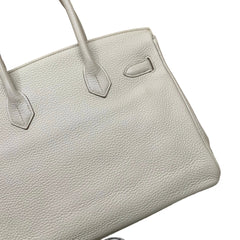 Hermes Birkin 30 White Gold Hardware A Stamp