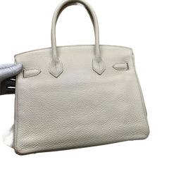 Hermes Birkin 30 White Gold Hardware A Stamp