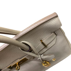 Hermes Birkin 30 White Gold Hardware A Stamp