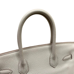 Hermes Birkin 30 White Gold Hardware A Stamp