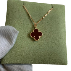 Van Cleef & Arpels (VCA) Sweet Alhambra Pendant | Rose Gold & Carnelian | 2025 Full Set | Pristine Condition