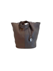 Hermes Picotin Lock 26 GM Bucket Bag in Etoupe and Etain Bi-Color Leather