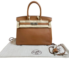 Hermès Birkin 30 Barenia Faubourg Fauve Silver Hardware (PHW) | Stamp A (2017) | Full Set with Certificate