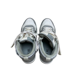 Dior B27 High-Top Sneakers - Gray & White Oblique Jacquard (Size EU 42 / US 9)