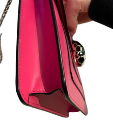 Bvlgari Serpenti Forever Bag - Hot Pink Calfskin & Enamel Snake Head (20cm)