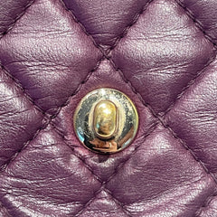 Chanel Classic East West Flap Bag (Baguette) - Deep Purple / Plum Lambskin (25cm)