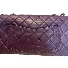 Chanel Classic East West Flap Bag (Baguette) - Deep Purple / Plum Lambskin (25cm)