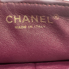 Chanel Classic East West Flap Bag (Baguette) - Deep Purple / Plum Lambskin (25cm)
