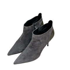 Roger Vivier Grey Suede Ankle Boots - Pointed Toe (Size EU 39.5 / US 9.5)