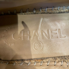 Chanel Red Quilted Block Heel Sandals - Pearl & Crystal CC Logo (Size EU 37.5 / US 7.5)