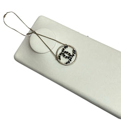 Chanel Interwoven Leather CC Circle Necklace - Gold Tone & Black (Classic Chain Motif)