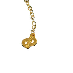 Christian Dior Vintage Bow Necklace - Gold Tone with Dangling CD Charm