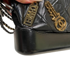 Chanel Gabrielle Small Hobo Bag Black Limited Badge Charms