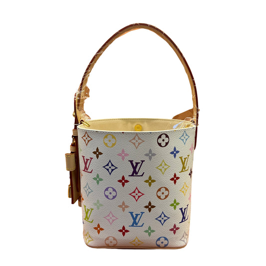 New Louis Vuitton x Takashi Murakami All In BB Multicolore White Bucket Bag Latest Release