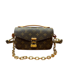 Louis Vuitton Pochette Métis East West Monogram Canvas with Gold Chain and Top Handle