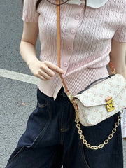 Louis Vuitton Pochette Métis East West - Monogram Empreinte Leather (Beige / Dune)