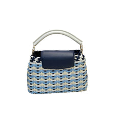 Louis Vuitton Capucines BB Woven Leather Handbag - Blue/White Tricolor (26cm)