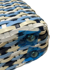 Louis Vuitton Capucines BB Woven Leather Handbag - Blue/White Tricolor (26cm)