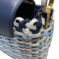 Louis Vuitton Capucines BB Woven Leather Handbag - Blue/White Tricolor (26cm)