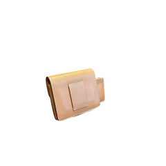 Hermès Roulis Slim Wallet - Gold Grained Leather (with Aftermarket Strap for Crossbody)