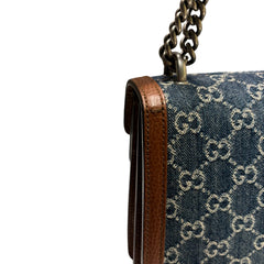 Gucci Dionysus Small Shoulder Bag - GG Monogram Denim & Brown Leather (28cm)