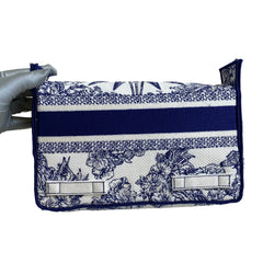 Dior Camp Small Blue Embroidered Crossbody Bag
