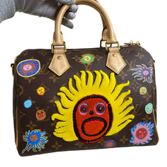 Louis Vuitton x Yayoi Kusama Speedy 25 Bandoulière - "Faces" Monogram - Microchip