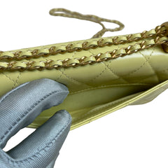 Chanel 24C Phone Holder with Chain | Yellow Calfskin | Double Gold Bead Adjustable Strap | Excellent Condition