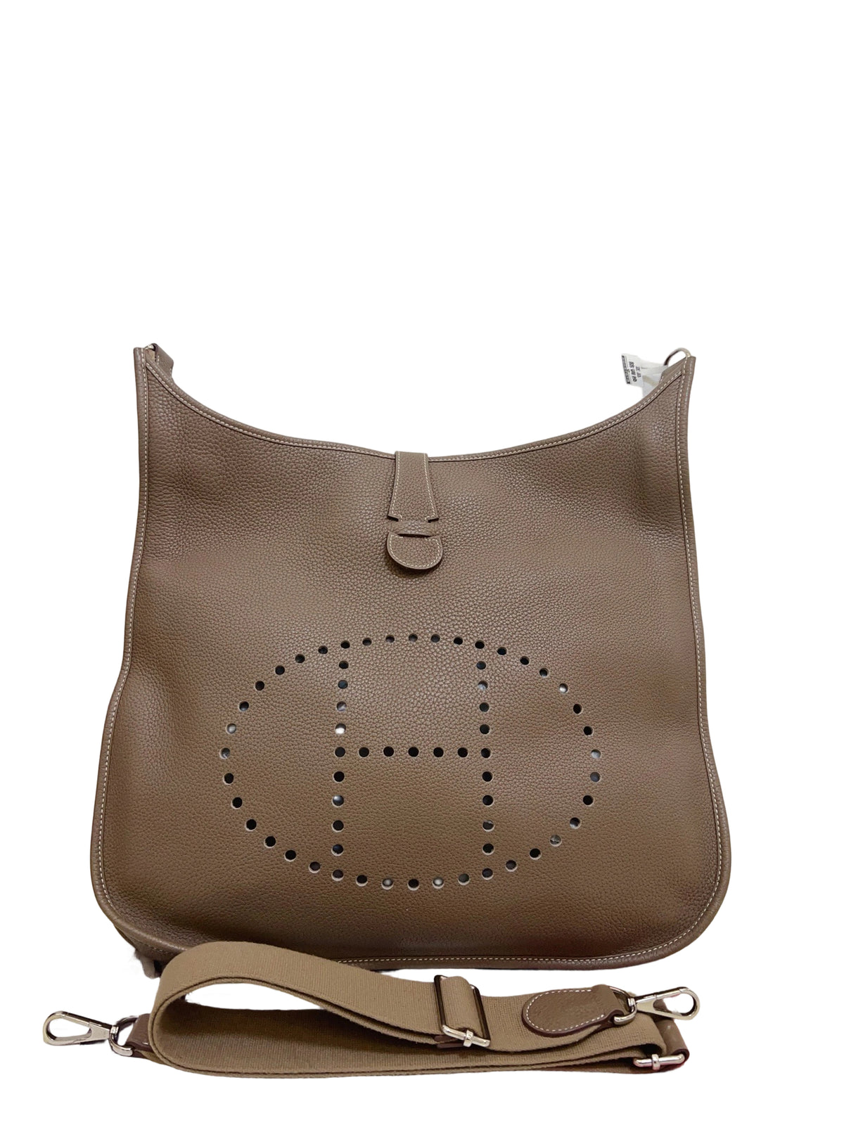 Rare Large Format: Hermès Evelyne 39 in Etoupe with Silver Hardware