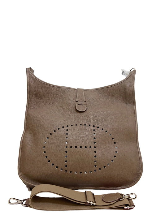 Rare Large Format: Hermès Evelyne 39 in Etoupe with Silver Hardware