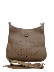 Rare Large Format: Hermès Evelyne 39 in Etoupe with Silver Hardware