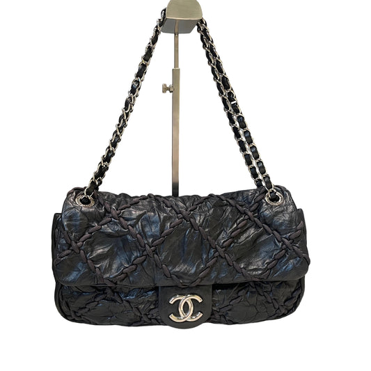 Vintage Attitude Classic: CHANEL Black Waxed Leather Airport CF Bag