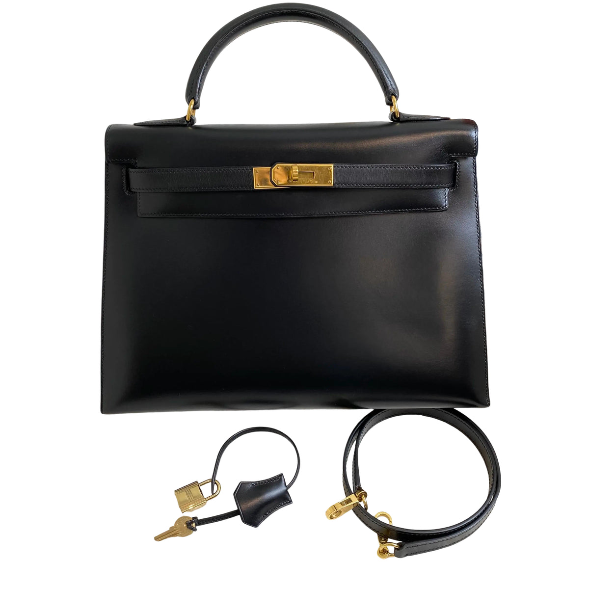 Enduring Icon: Hermès Kelly 32 in Black Box Leather with Gold Hardware