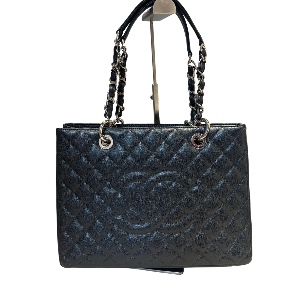 Quiet Luxury Staple: CHANEL GST Tote in Deep Charcoal Caviar Leather