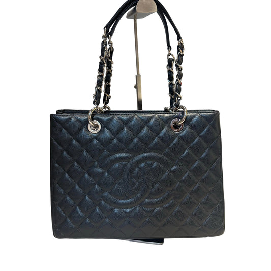 Quiet Luxury Staple: CHANEL GST Tote in Deep Charcoal Caviar Leather